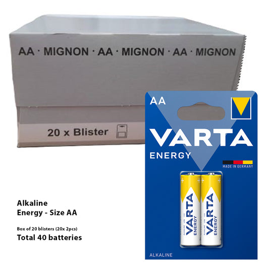VARTA - Alkaline Size AA - Box of 40 batteries