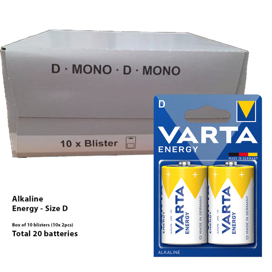VARTA - Alkaline Size D - Box of 20 batteries