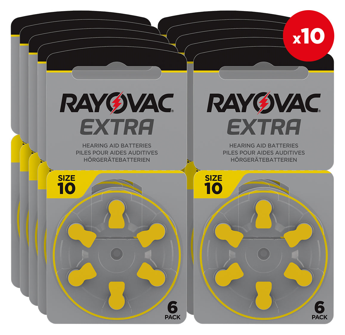 RAYOVAC Extra - Size 10 - Box of 10 cards (60 batteries)