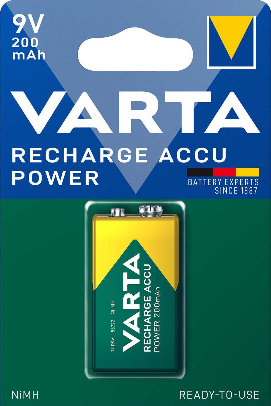 VARTA - Rechargeable - Size 9V 200mAh