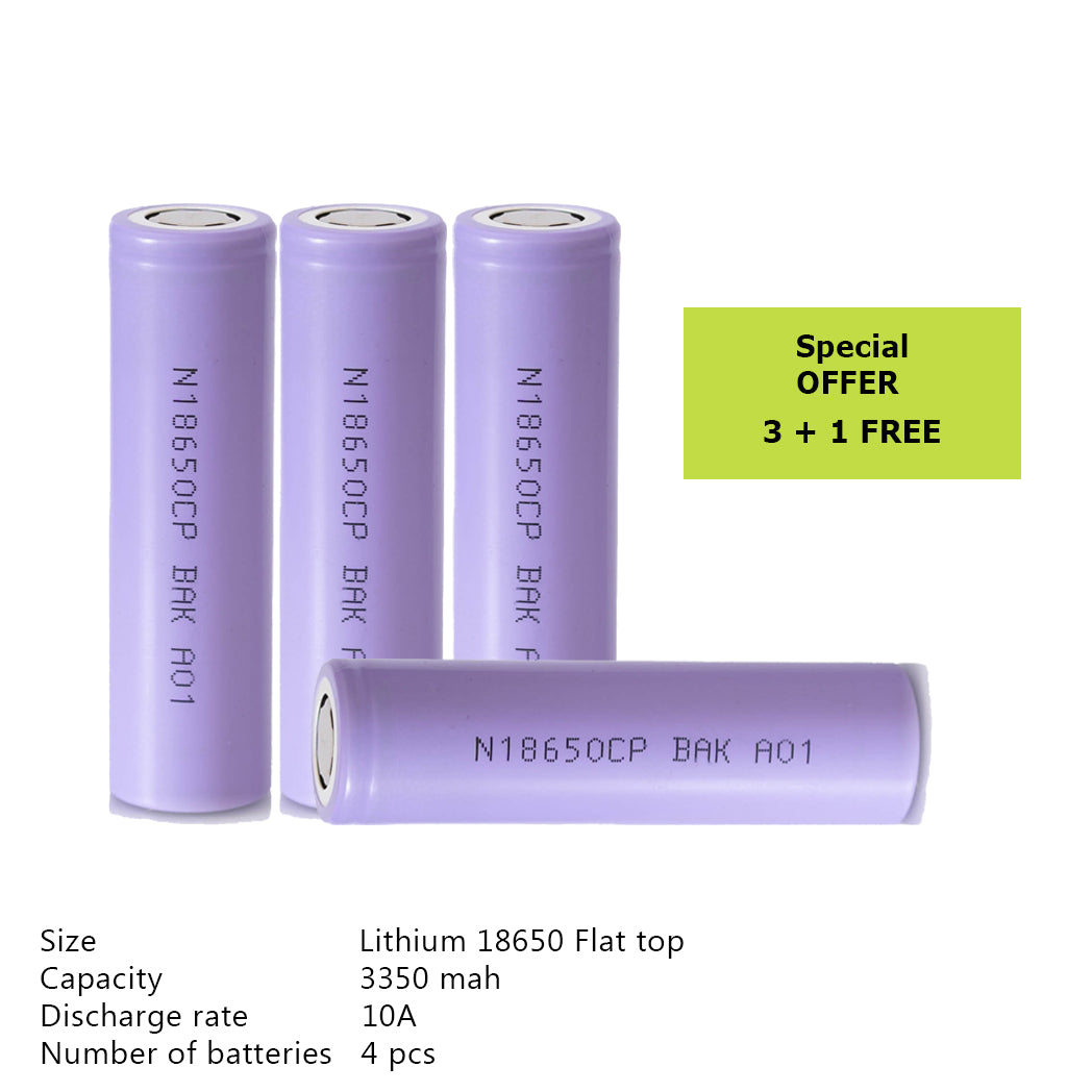 BAK 18650CP 3350mah - 10A (3+1 FREE)