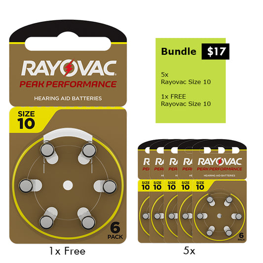 Rayovac - Hearing Aid Battery Size 10 Offer (5+1 free)