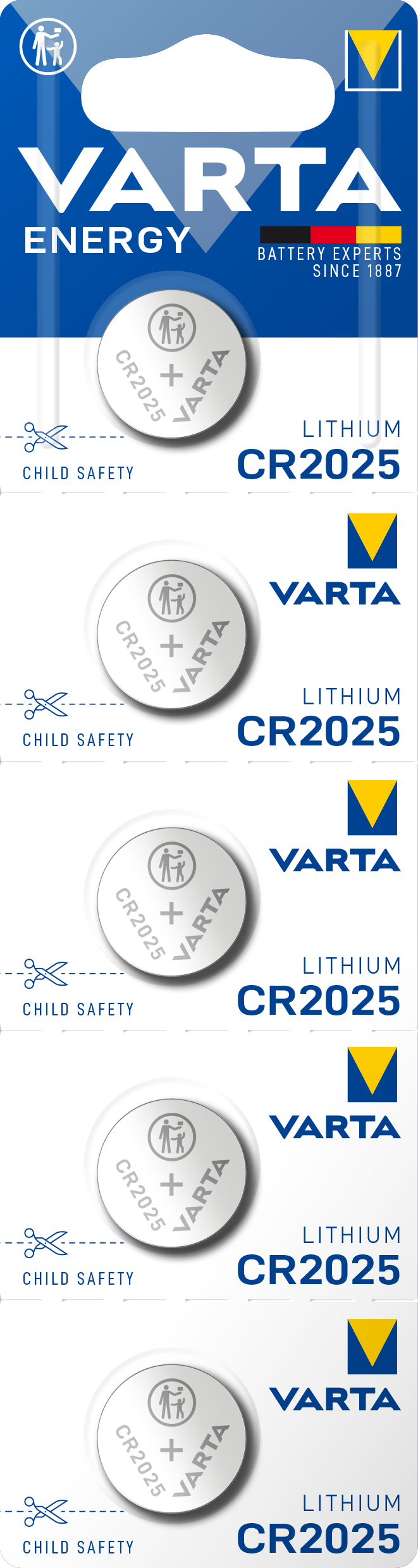 VARTA - Lithium - 2025 Pack of 5 Perforated
