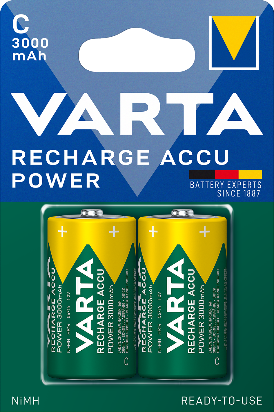 VARTA - Rechargeable - Size C 3000mAh
