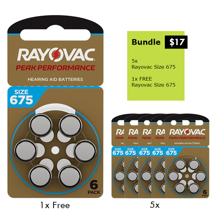 Rayovac - Hearing Aid Battery Size 675 Offer (5+1 free)